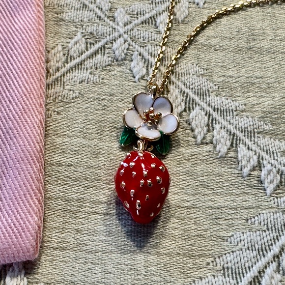 Kate Spade Enameled Strawberry Necklace - Picture 2 of 2
